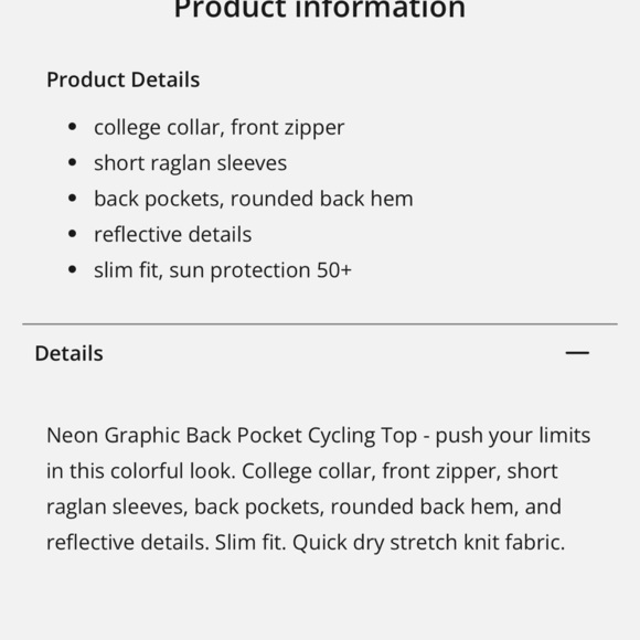 Ulla Popken Neon Graphic Zip Front Back Pocket Stretch Knit Cycling Top 24/26 - Picture 15 of 16